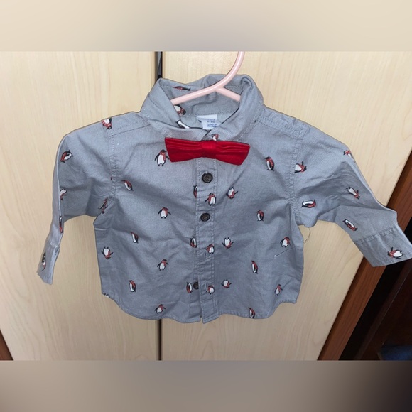 Old Navy baby boy bow tie shirt size 0-3 Month - Picture 1 of 3